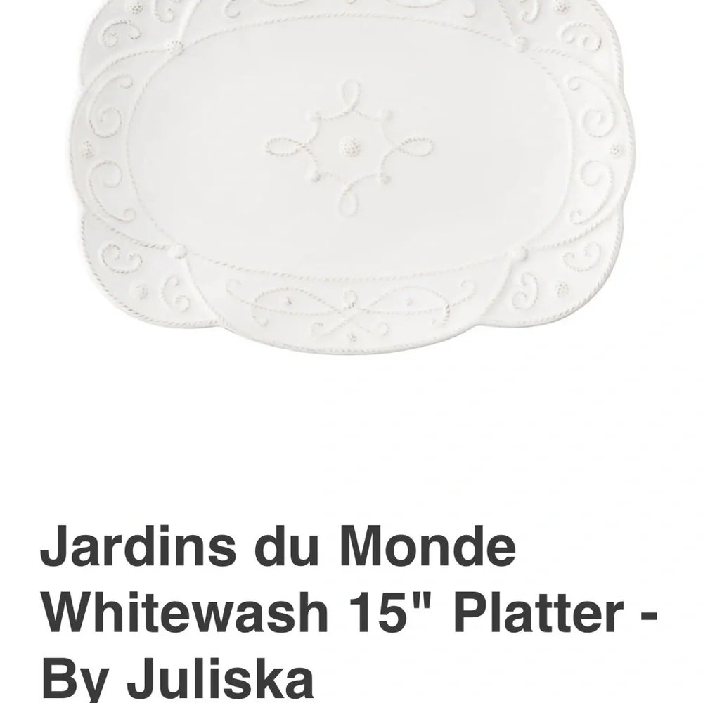 Juliska Jardins du Monde Whitewash Oval Platter - Picture 1 of 2